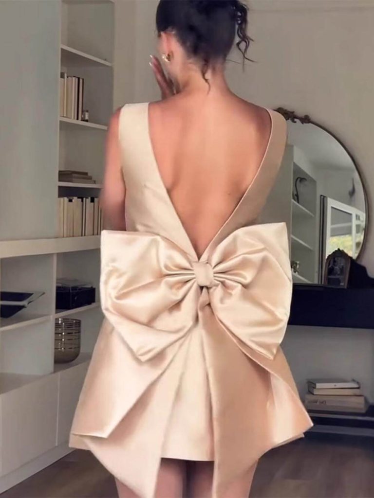 Satin Backless Mini Dress