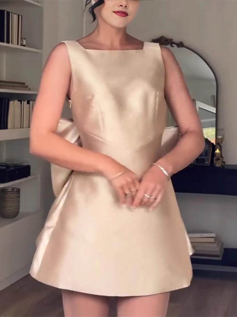 Satin Backless Mini Dress