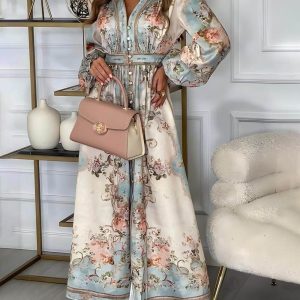 Printed Floral Elegant Maxi Dress