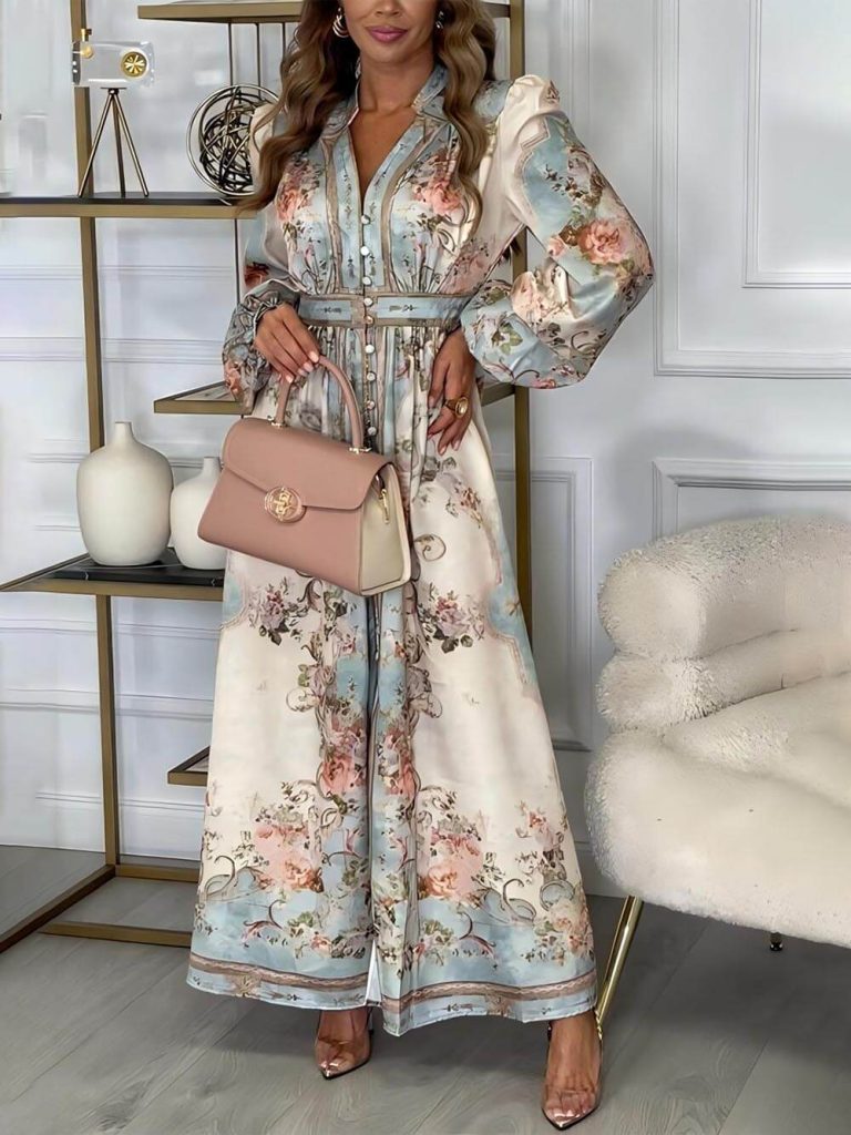 Printed Floral Elegant Maxi Dress