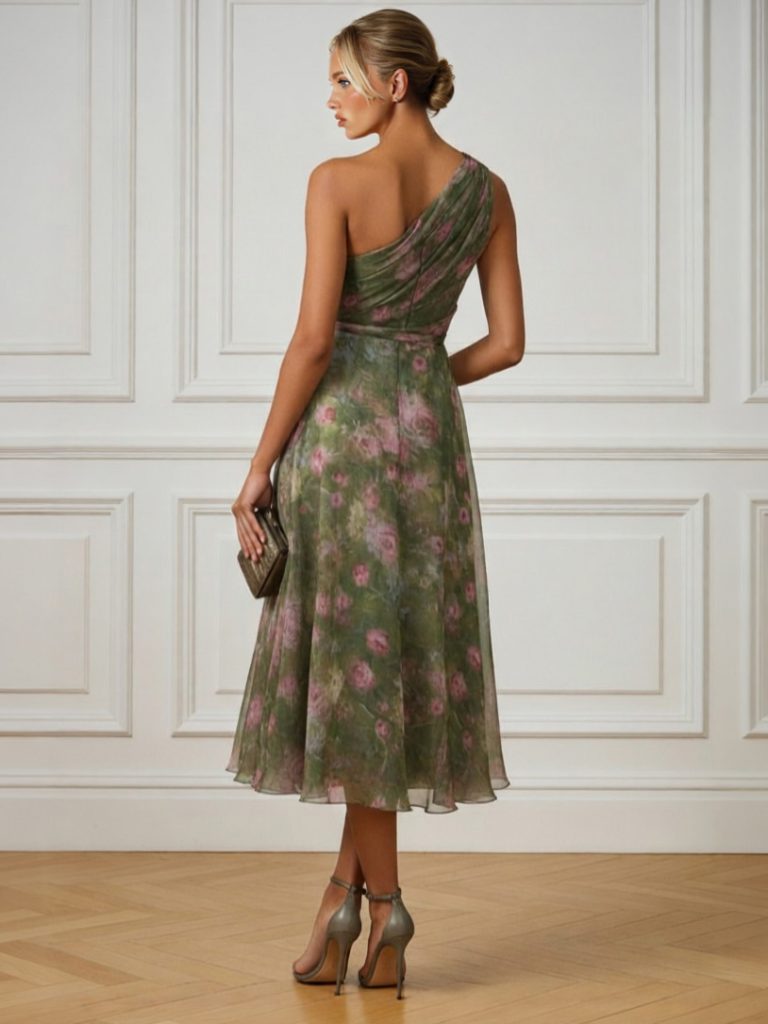 Printed Floral Elegant Midi Dress