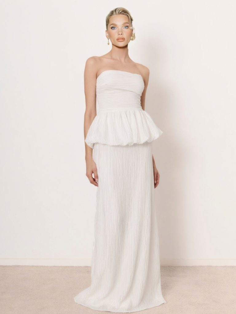Ruched Strapless Elegant Two-Piece Set