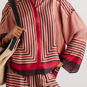 Printed Satin Loose Fit Blouse