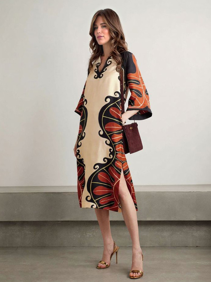 Printed Midi Dress