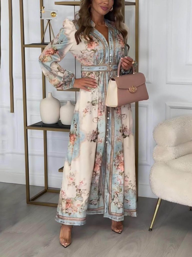 Printed Floral Elegant Maxi Dress