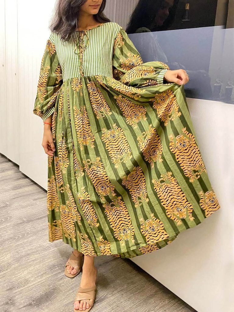 Printed Midi Dress