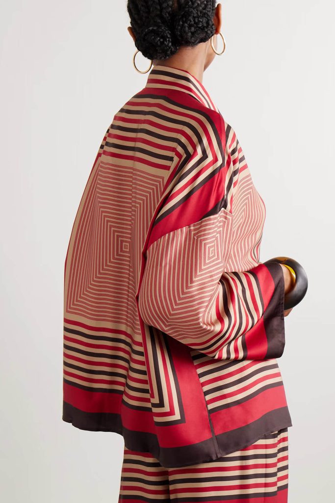 Printed Satin Loose Fit Blouse