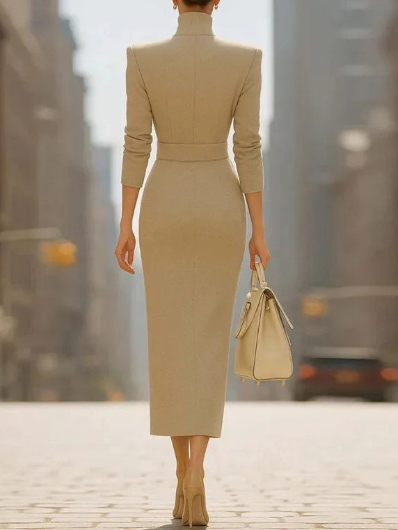 Slit Elegant Midi Dress