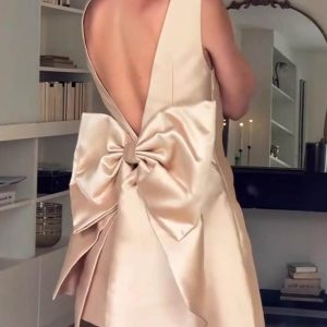 Satin Backless Mini Dress