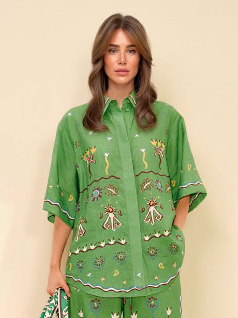 Printed Loose Fit Casual Blouse